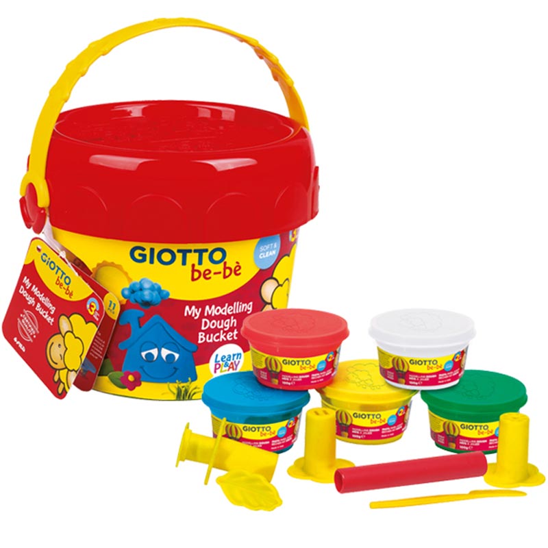 5 potes Masas y accesorios en balde Giotto