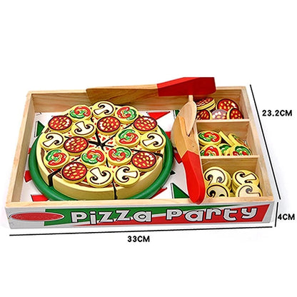 Pizza de madera con gustos