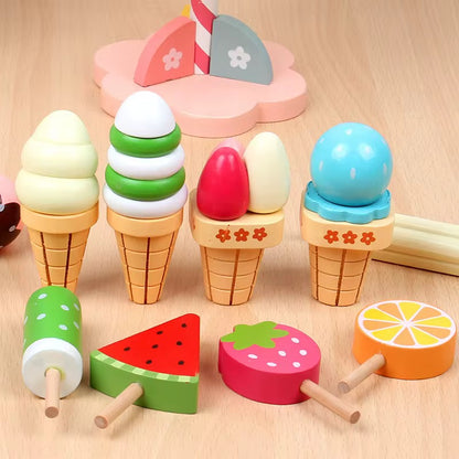 Stand de helados y dulces de madera