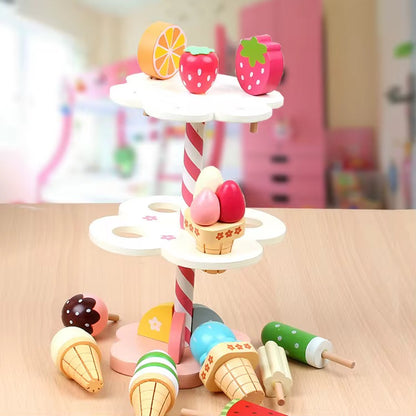 Stand de helados y dulces de madera