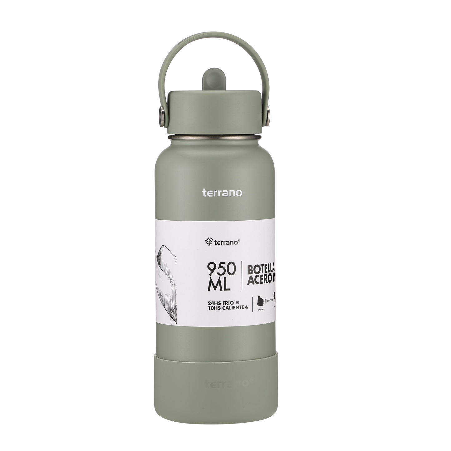 Botella Térmica Con Pico 950ml - Oliva