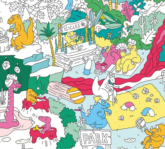 Poster gigante para colorear Dinos Omy