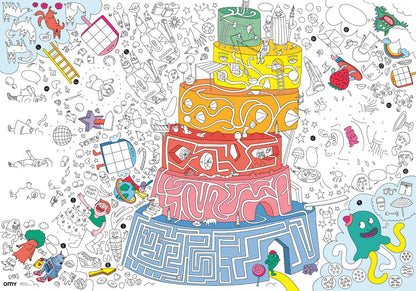 Poster gigante para colorear Juegos + 1 lápiz Omy