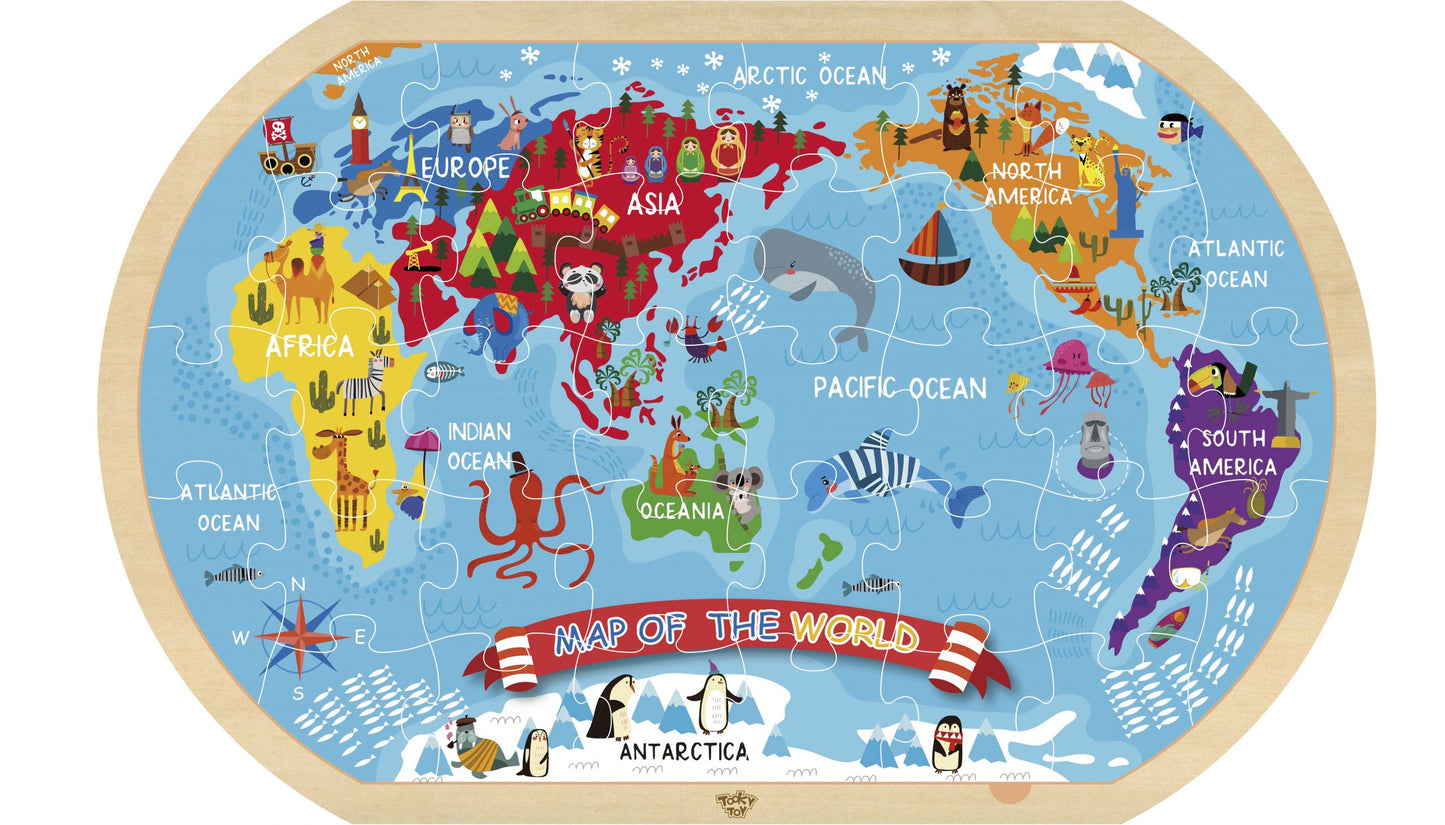 Puzzle del mundo madera Tooky Toy