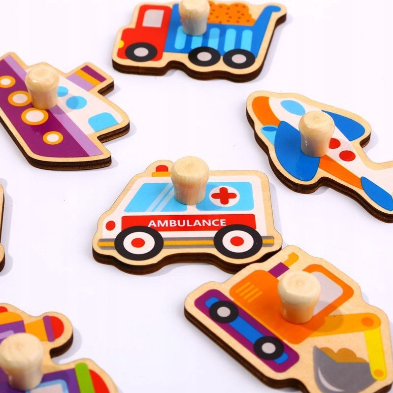Puzzle madera encastre Vehículos Tooky Toy