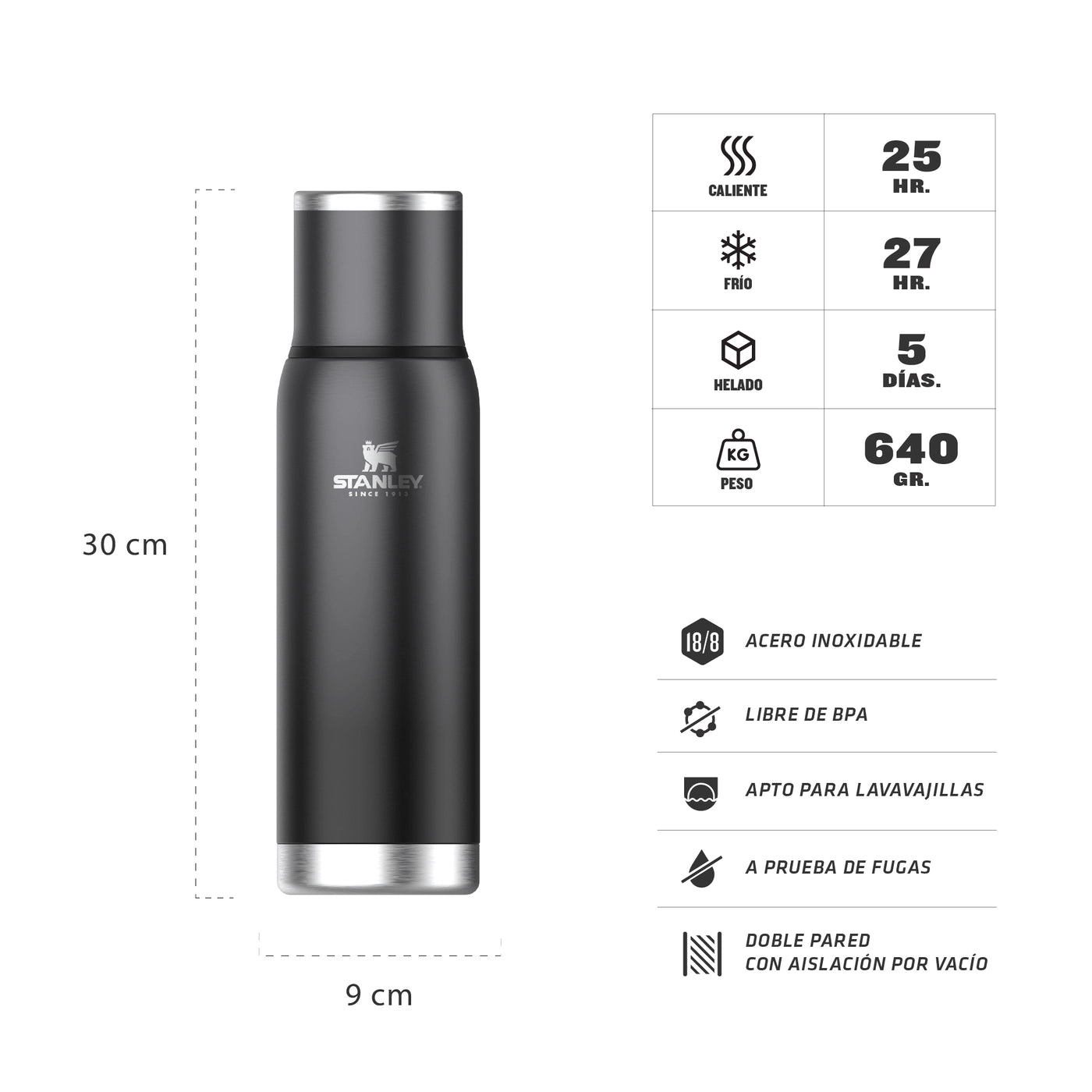 Termo Stanley Adventure To Go 1L - Gris Grafito