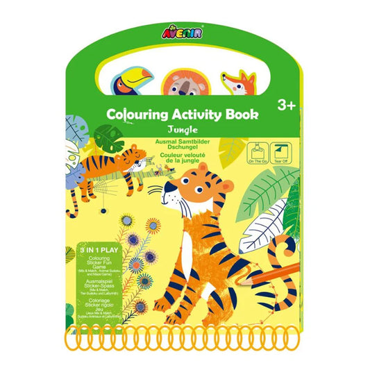 Libro de actividades para colorear con agua jungla Avenir