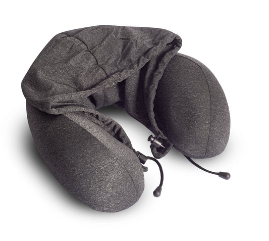 Almohada Viaje Brio Para Cuello Memoria y Capucha - Gris