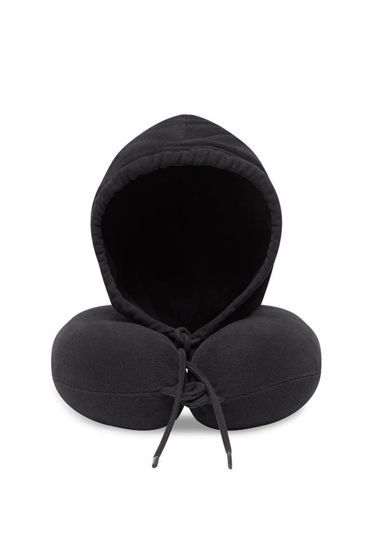 Almohada Viaje Brio Para Cuello Memoria y Capucha - Negra