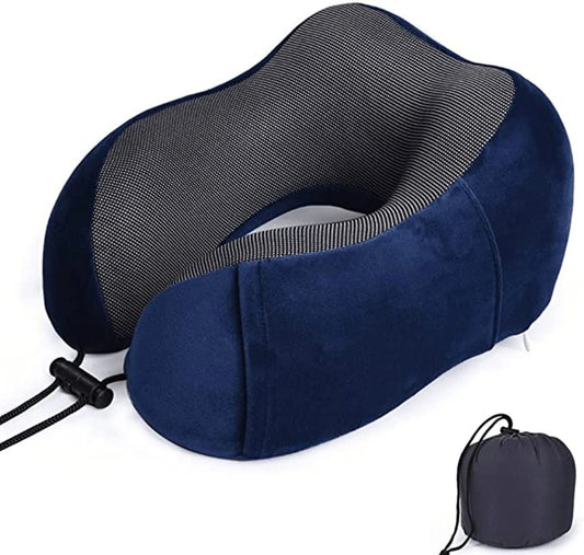 Almohada De Viaje Brio Anatomica Para Cuello Con Memoria - Azul