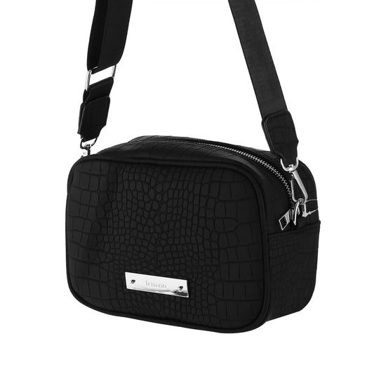 Bandolera Croco - Opaco Negro