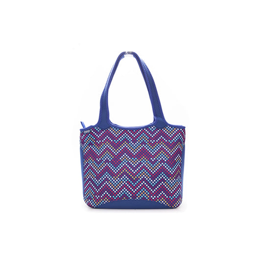 Cartera Neopreno Brio Con Cierre - Azul Dot