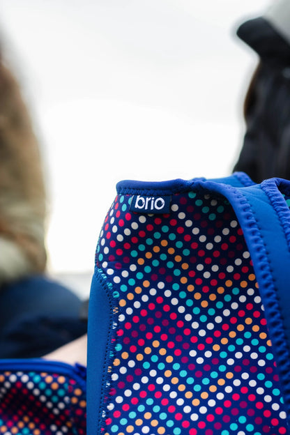 Cartera Neopreno Brio Con Cierre - Azul Dot