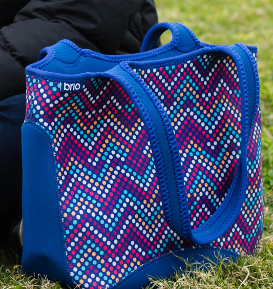 Cartera Neopreno Brio Con Cierre - Azul Dot