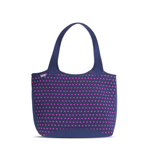 Cartera Neopreno Brio Con Cierre - Viioleta Puntos Rosa
