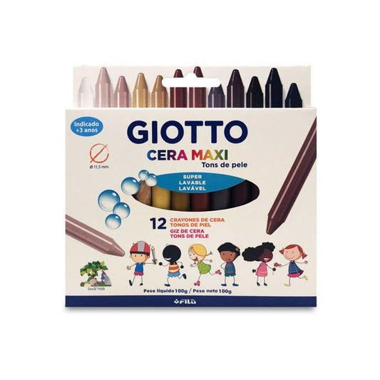 Crayolas Cera Maxi Giotto Tonos de Piel (12 colores)