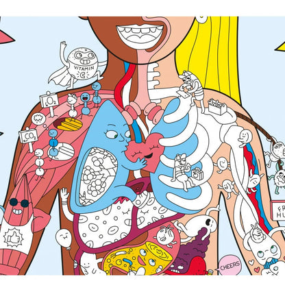Poster gigante Mi cuerpo + 100 pegatinas Omy