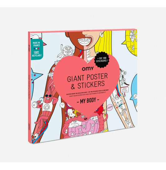 Poster gigante Mi cuerpo + 100 pegatinas Omy