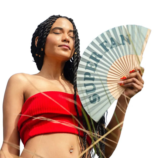 Abanico Madera y Tela Fisura - Super Fan