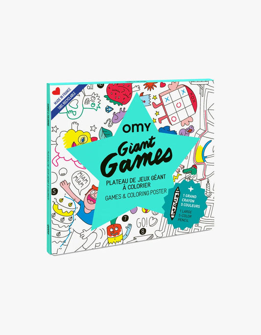 Poster gigante para colorear Juegos + 1 lápiz Omy