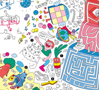 Poster gigante para colorear Juegos + 1 lápiz Omy