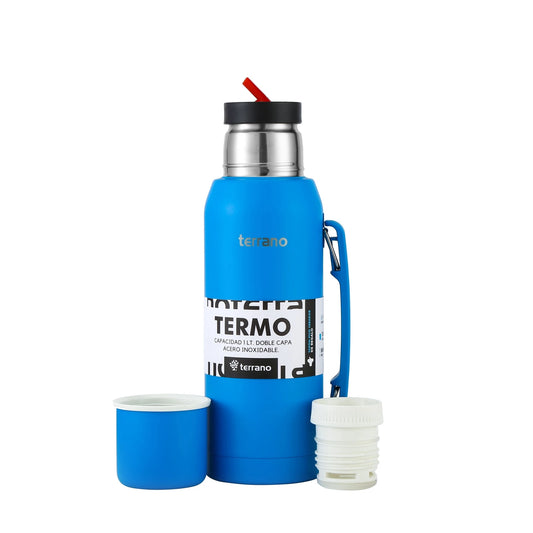 Termo Premium 1Lt. con Manija - Azul Eléctrico