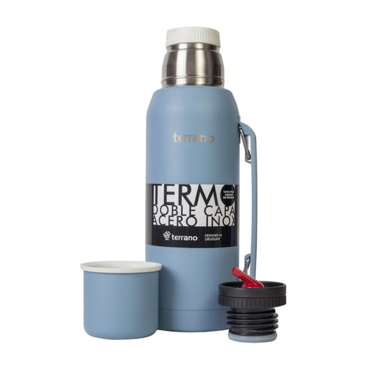 Termo Premium 1Lt. con Manija - Celeste