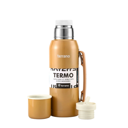 Termo Premium 1Lt. con Manija - Oro