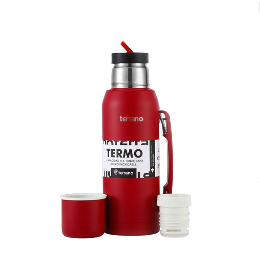 Termo Premium 1Lt. con Manija - Rojo