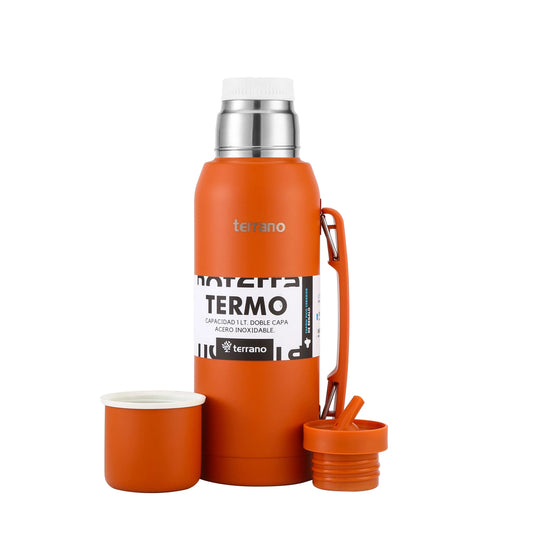 Termo Premium 1Lt. con Manija - Terracota