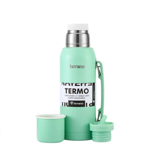 Termo Premium 1Lt. con Manija - Verde Agua