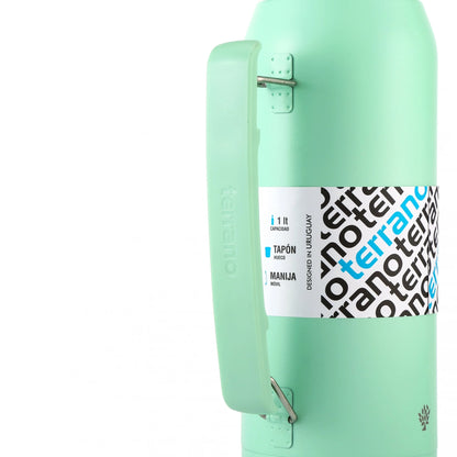 Termo Premium 1Lt. con Manija - Verde Agua