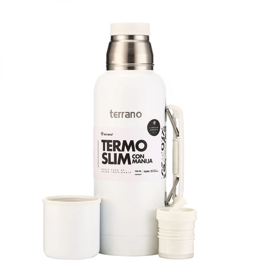 Termo Slim 750ml con Manija - Blanco
