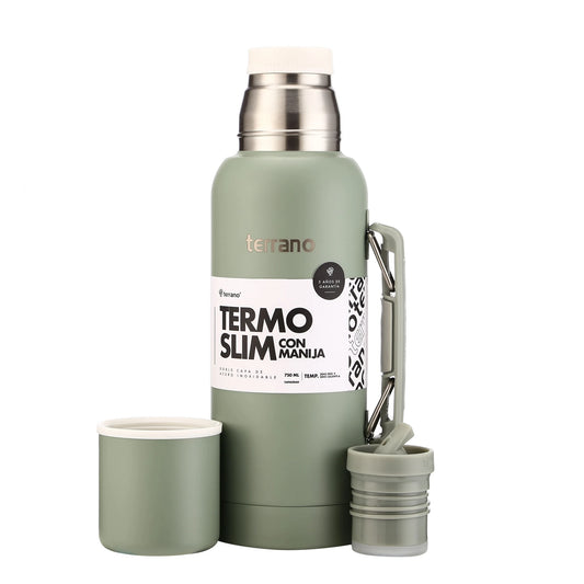Termo Slim 750ml con Manija - Oliva