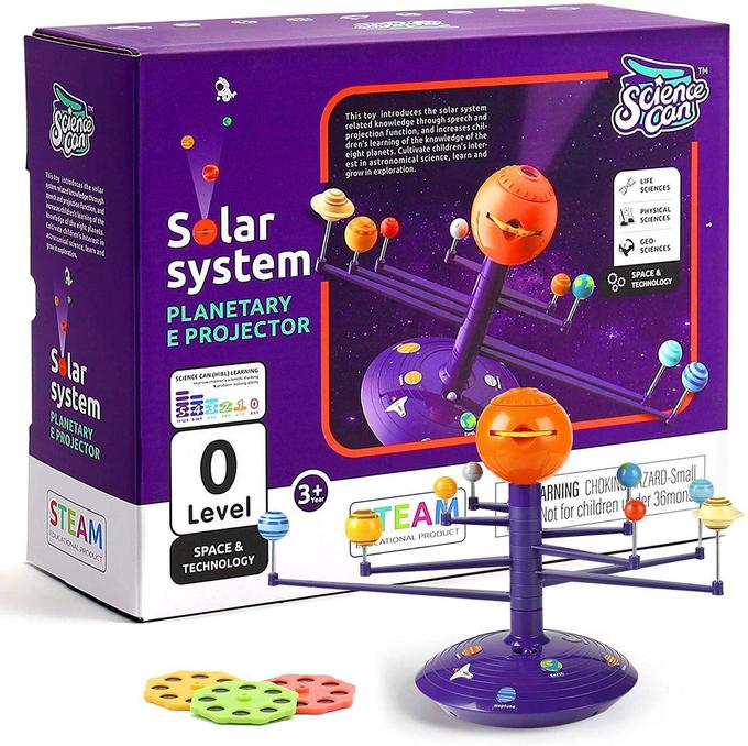Science Can Sistema solar para niños, kit de modelo de sistema solar de  astronomía parlante, proyector de planetario con 8 planetas, juguetes